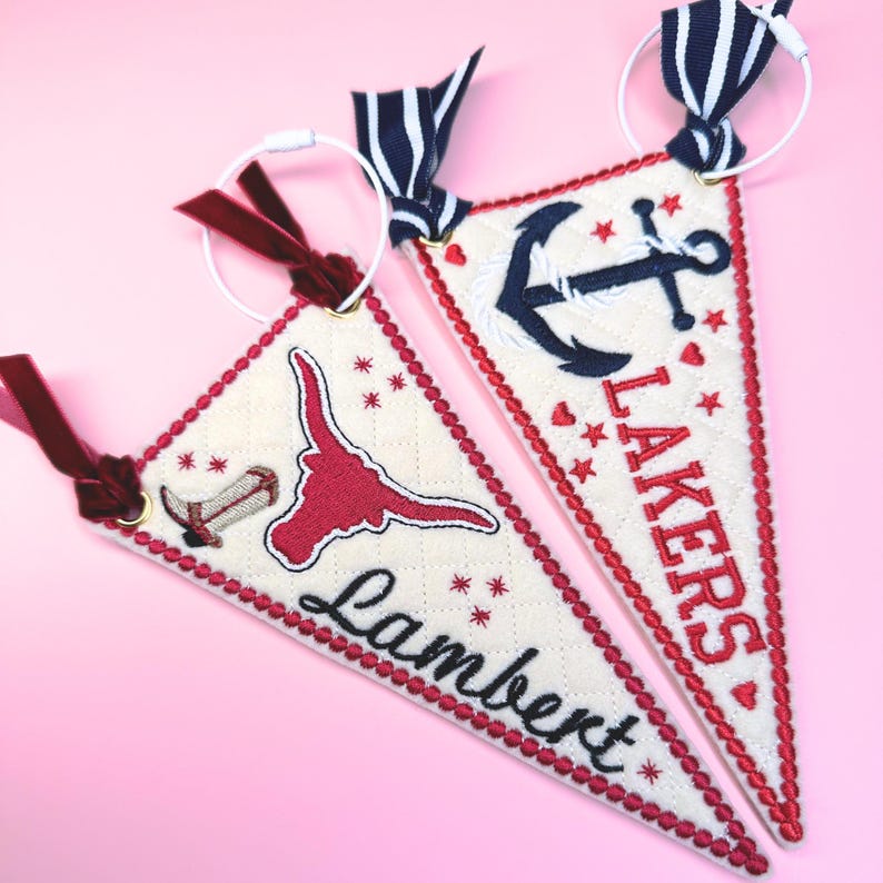 Custom School Bag Charm Embroidered Team Spirit Keychain High School Graduation Gift College Bag Charm Teacher Appreciation Staff Gift Group