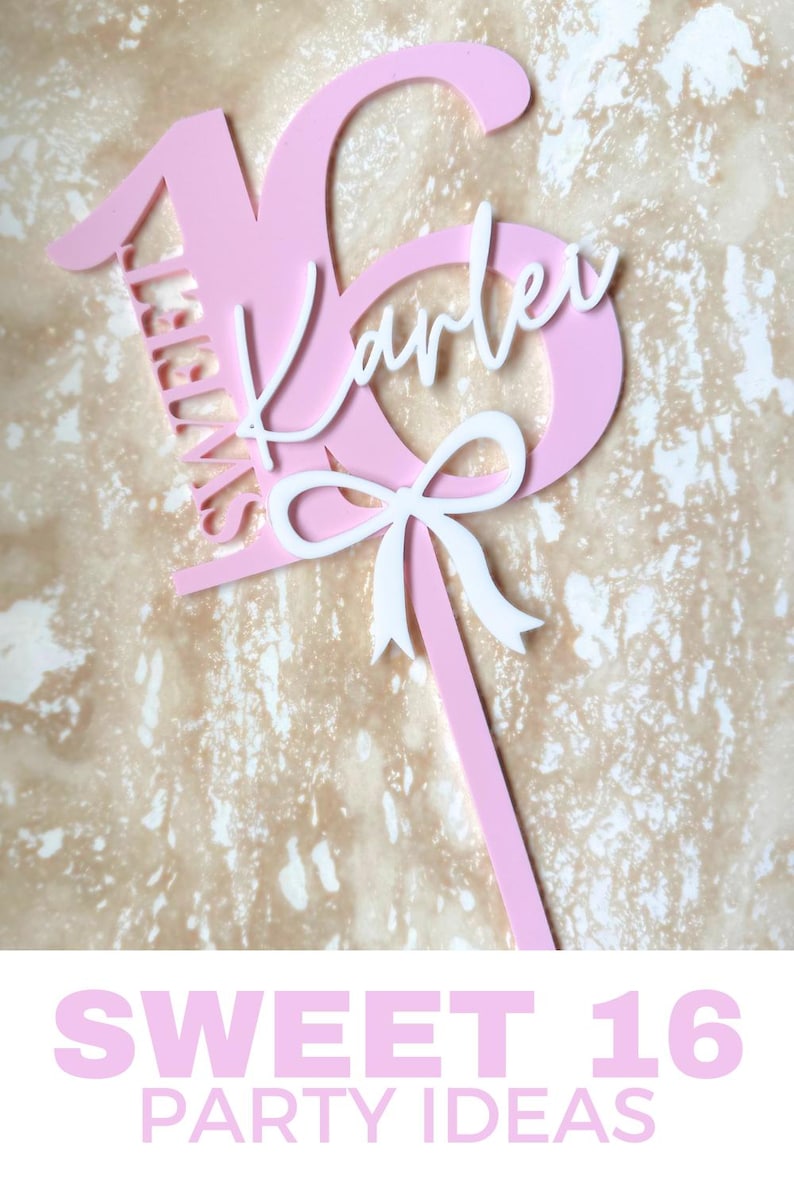 Sweet 16 Birthday Cake Topper Personalized Cake Topper Custom Acrylic ...