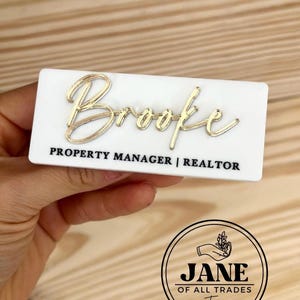Aangepaste acryl naambadge magnetische naambadge acryl naamplaatje acryl naamplaatje clip aangepaste zakelijke naambadge script naamplaatje