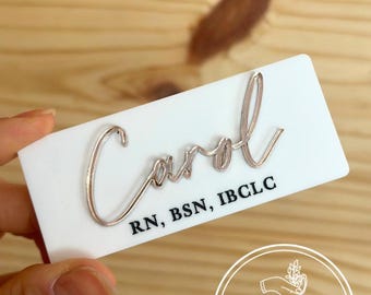 Nurse Name Badge Acrylic Magnetic Nurse Name Tag Gift for Nurse Doctor Name Badge Surgeon Name Badge Medical Team Practice Badges