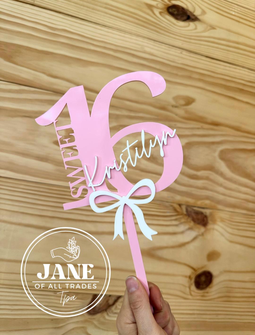 Sweet 16 Birthday Cake Topper Personalized Cake Topper Custom Acrylic ...