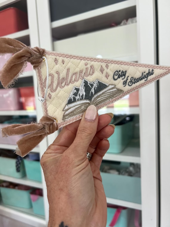 Custom Bookish Bag Charm Personalized Embroidered Felt Pennant | Reader Keychain | Book Club Gift | Book Lover Gift for Her