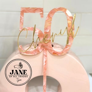 Personalized Acrylic Cake Topper Custom Birthday Cake Topper 50th 40th 30th Birthday Decor Cake Topper Personalized Birthday Cake Sign