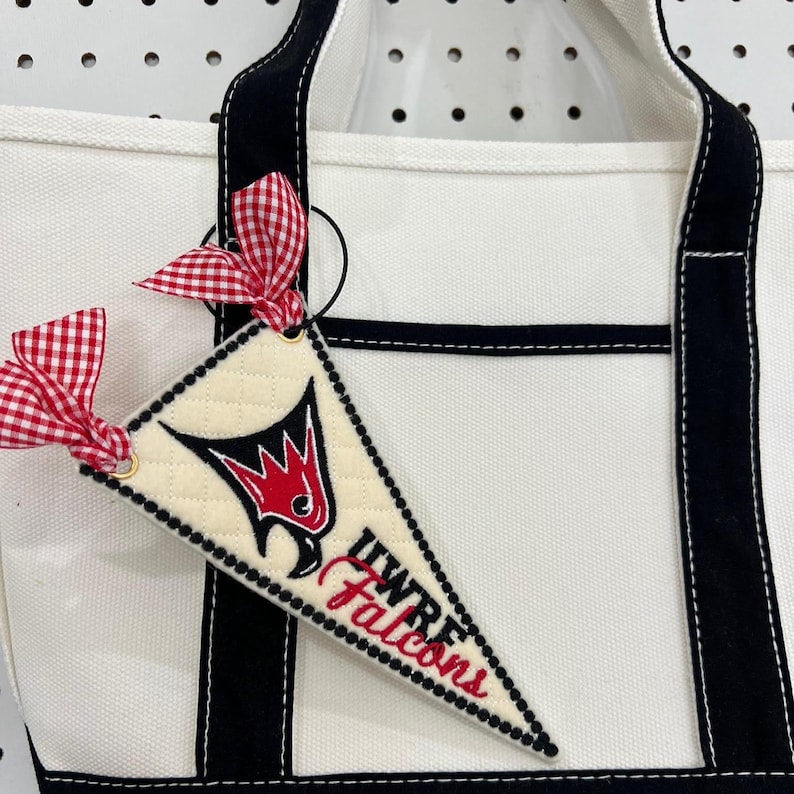Custom School Bag Charm Embroidered Team Spirit Keychain High School Graduation Gift College Bag Charm Teacher Appreciation Staff Gift Group