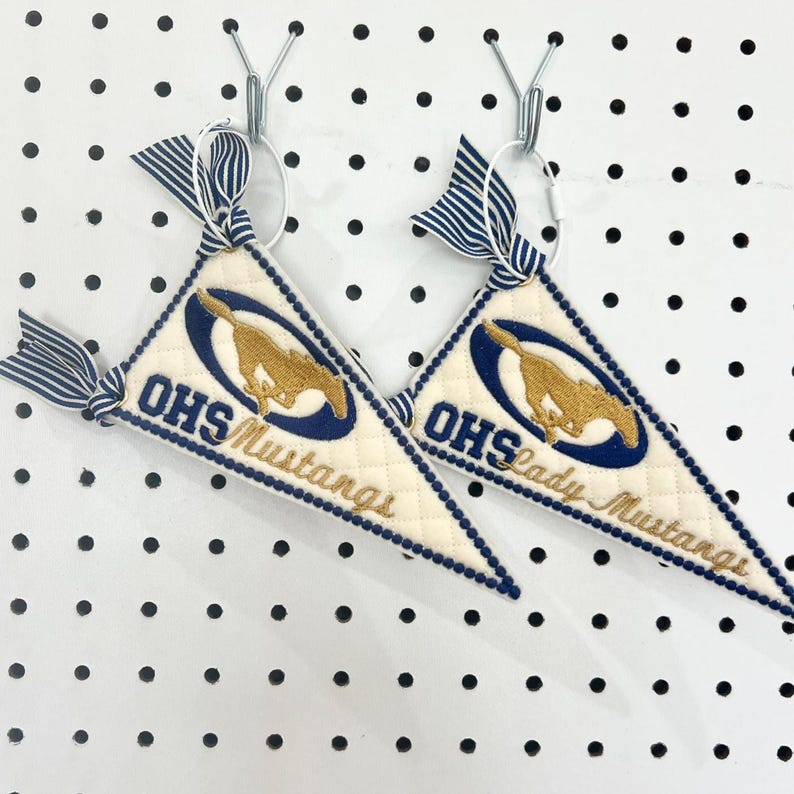 Custom School Bag Charm Embroidered Team Spirit Keychain High School Graduation Gift College Bag Charm Teacher Appreciation Staff Gift Group image 5
