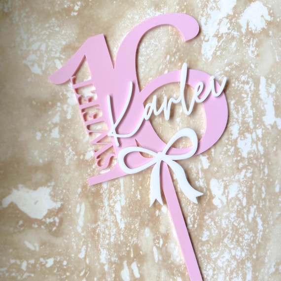 Sweet 16 Birthday Cake Topper Personalized Cake Topper Custom Acrylic 16th Birthday Cake Topper Sweet 16 Party Decor Teen Birthday Party