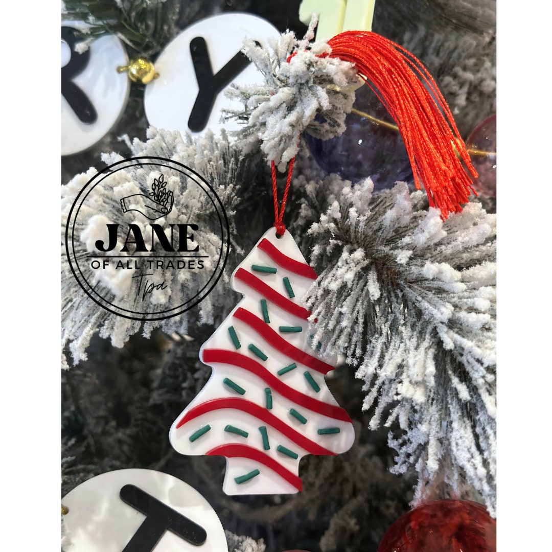 Christmas Tree Cake Ornament, Acrylic Christmas Ornament, Little Debbie