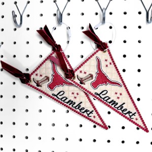 Custom School Bag Charm Embroidered Team Spirit Keychain High School Graduation Gift College Bag Charm Teacher Appreciation Staff Gift Group