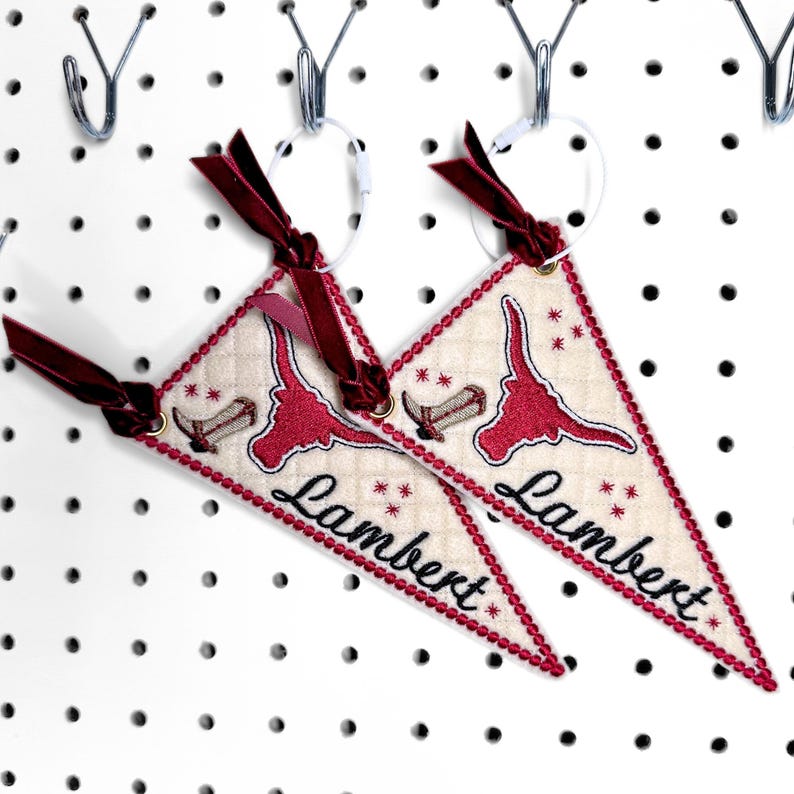 Custom School Bag Charm Embroidered Team Spirit Keychain High School Graduation Gift College Bag Charm Teacher Appreciation Staff Gift Group