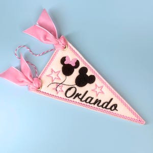 Orlando Trip Reveal Ornament Felt Pennant Vacation Announcement Gift Idea Destination Ornament Theme Park Souvenir for Traveler