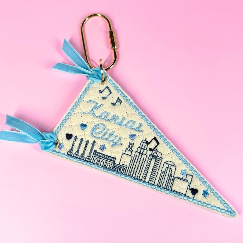 Kansas City Pennant Bachelorette Party Felt Bag Charm