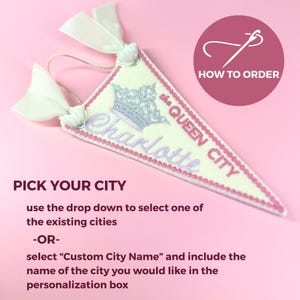 Custom city Felt Mini Pennant Ornament vacation souvenir felt ornament charlotte