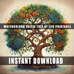 watercolour, Celtic tree of life, poster