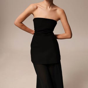 Strapless Corset Dress with Removable Maxi Skirt, Elegant Outfit for Wedding Guest, Birthday Look for Her, Fall Party Outfit for Women