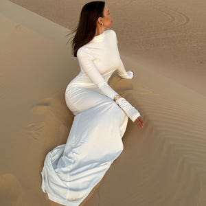 Elegant Stretch Maxi Dress, Fashion Evening Gown, Bodycon Dress, Fitted Long Sleeve Dress, Special Occasion Outfit, Figure Flattering Dress