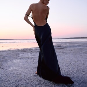 Backless Navy Dress