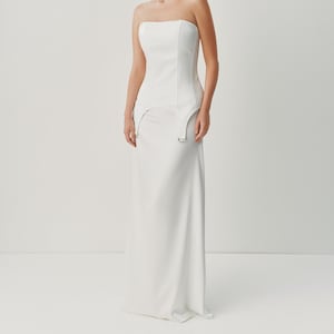 Corset and Long Skirt Set, Minimalist Evening Outfit for Women, Elegant Formal Two Piece Look, Chic Event Wear, Modern Matching Set