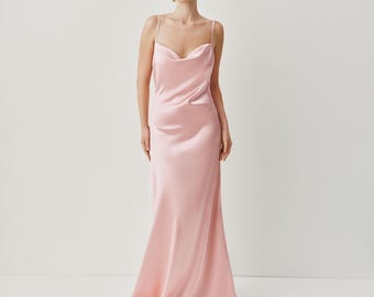 Abschlussball-Satin-Maxikleid mit offenem Rücken, bodenlanges Abendkleid, formelles Eventkleid