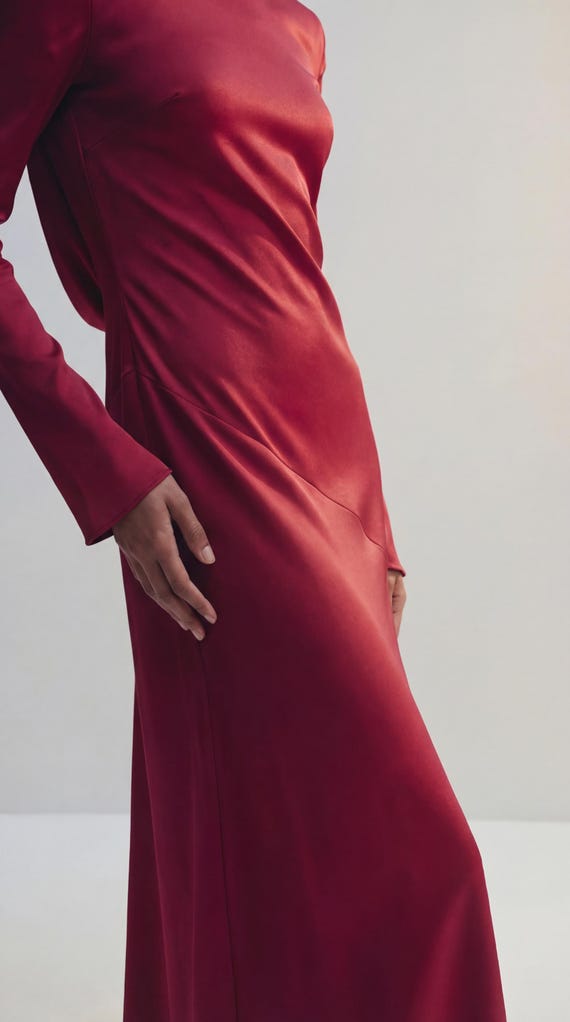 backless satin dress long sleeve Open back long sleeve gown