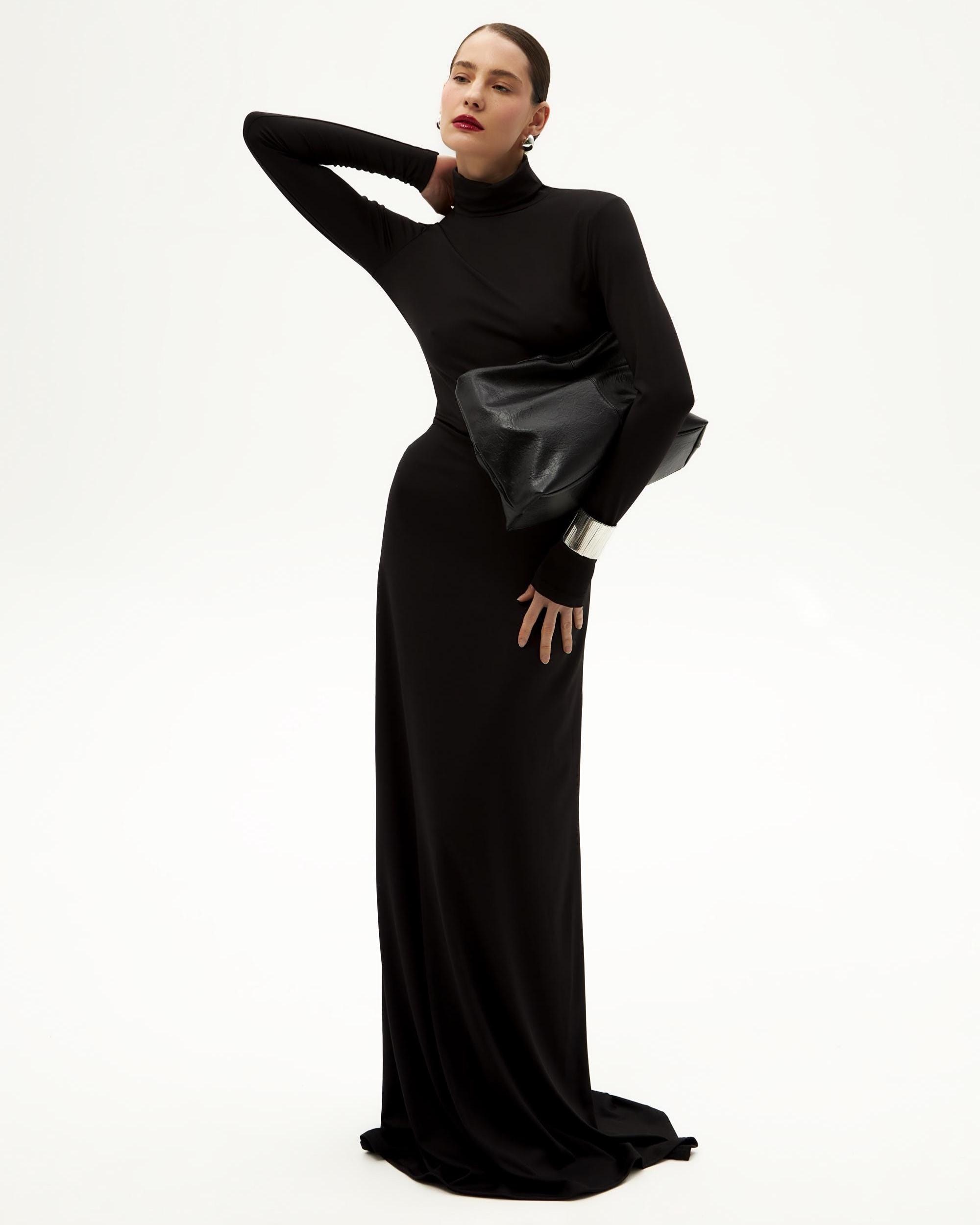 Extra Long Fitted Turtleneck Dress - Etsy