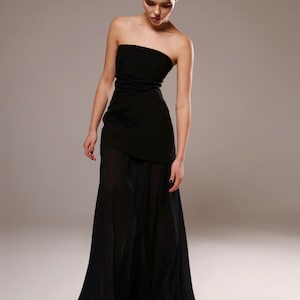 two piece black maxi dress Sequin Long Sleeve Two-Piece | Womens | Medium (Available in L) | 100% Polyester | Lulus | Holiday Dresses Skirt has a hidden back zipper/clasp Two Piece Formal Black Dress