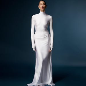 White Turtleneck Gown - Etsy