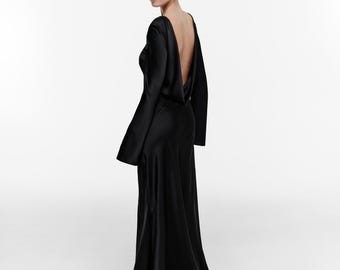 GORGLITTER Elegante lange jurk voor dames, met split, mouwloos