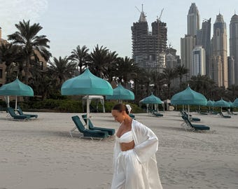 Bride Getting Ready Set, Satin Bridal Pajama Set with Robe, Wide Leg Pants and Bralette for Wedding Morning
