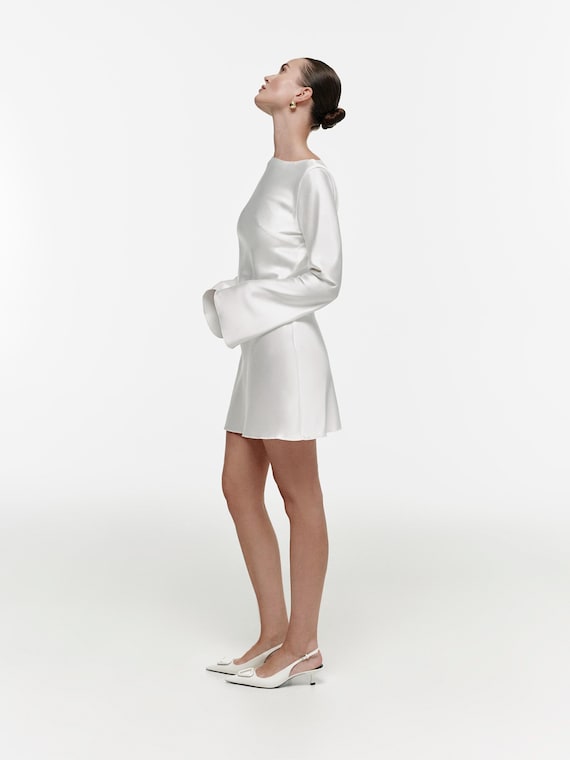 fitted satin mini dress Short Fitted Satin Formal Cocktail Dress