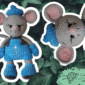 THE MOUSE, Collectible, handmade, soft toy, crochet, hand knitted, plush, amigurumi, stuffed animal, gift, unique, baby, children, adult
