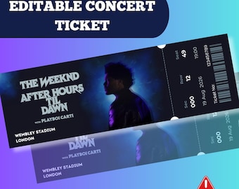 Ticket voor The Weeknd After Hours | Bewerkbare canvassjabloon | Digitale download