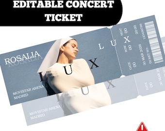 Entrada Rosalia LUX / Plantilla de Canva editable / Descarga digital