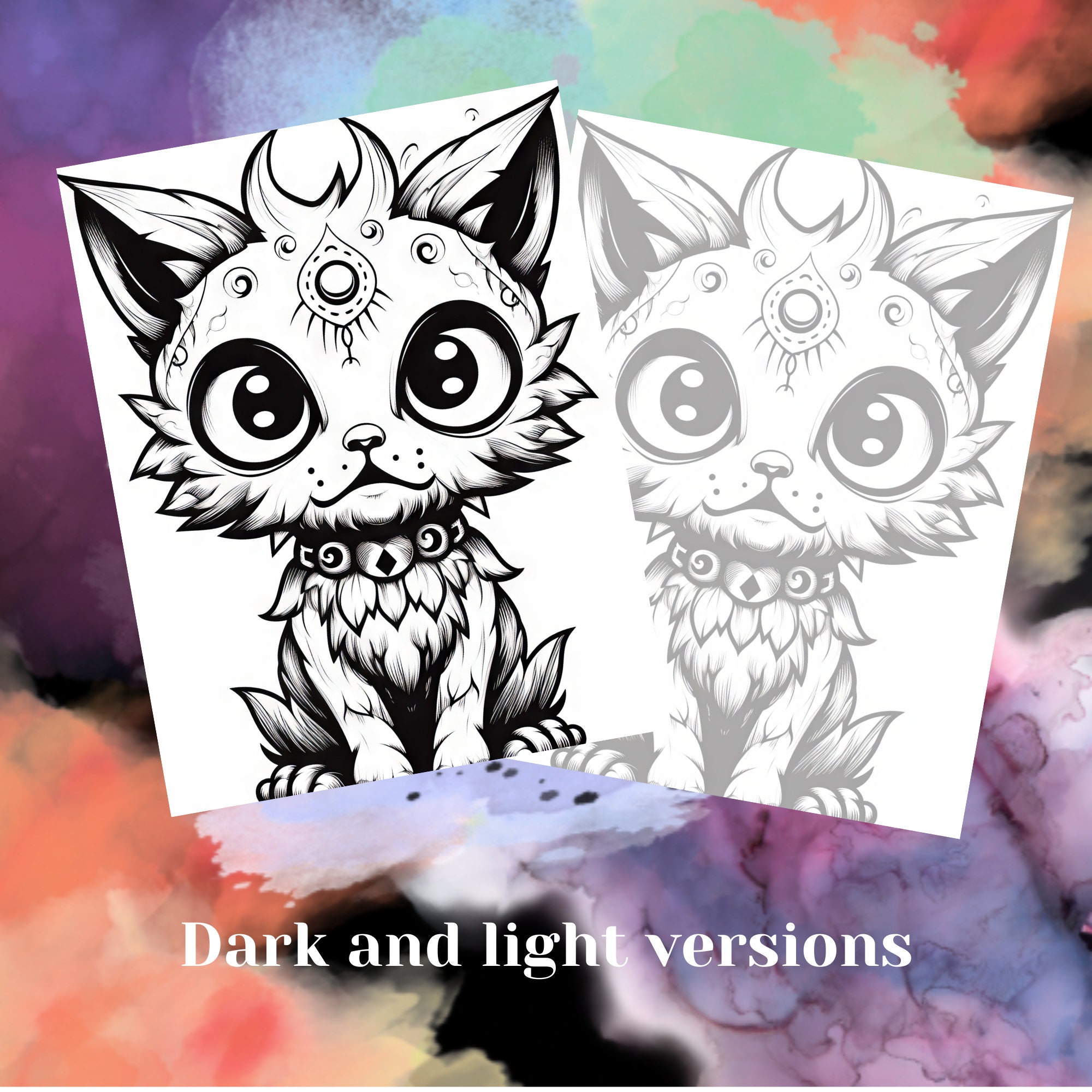 25 Creepy Cute Animals Colouring Pages for Adults and Kids. - Etsy