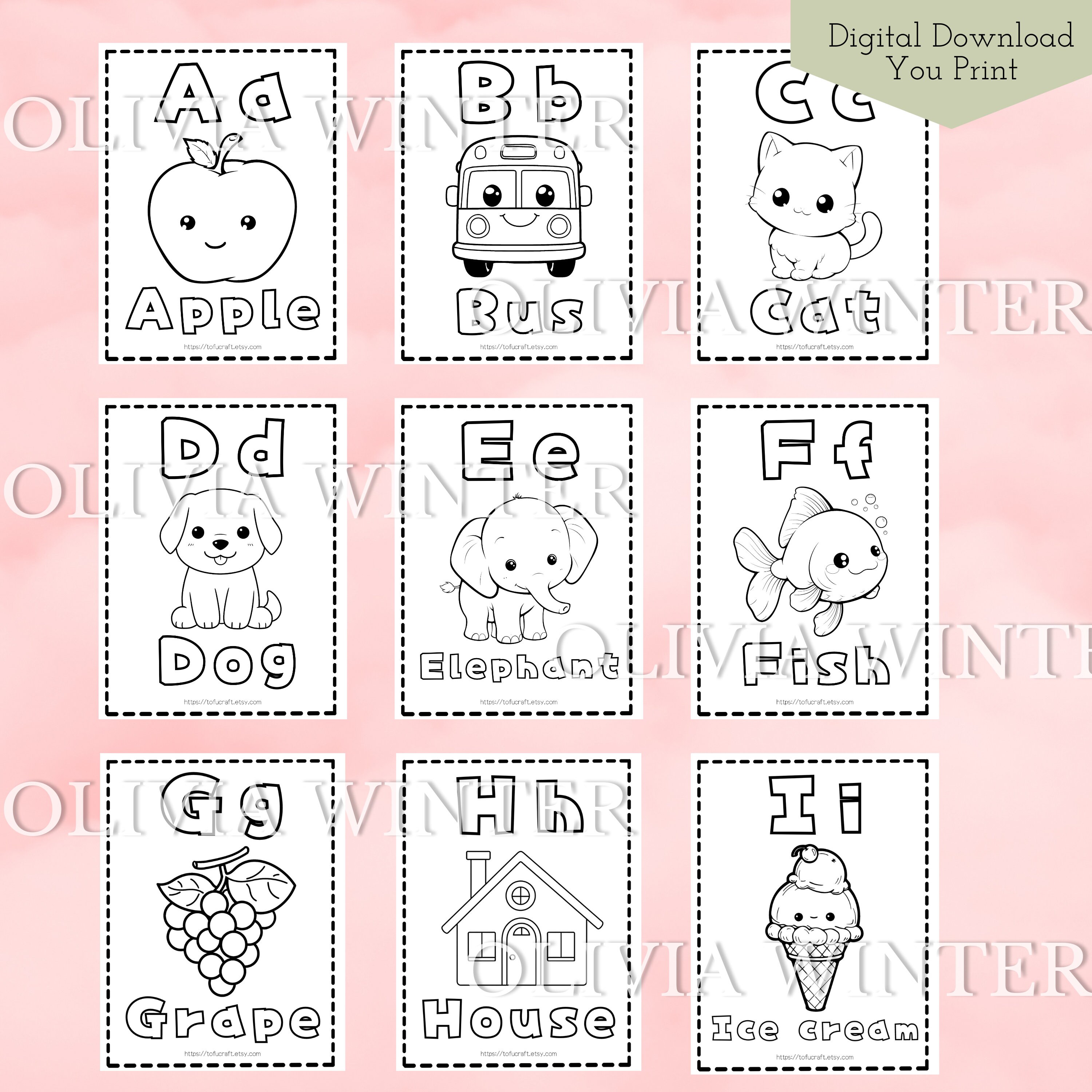 ABC Coloring Pages for Kids Preschool Alphabet Coloring Paper ...