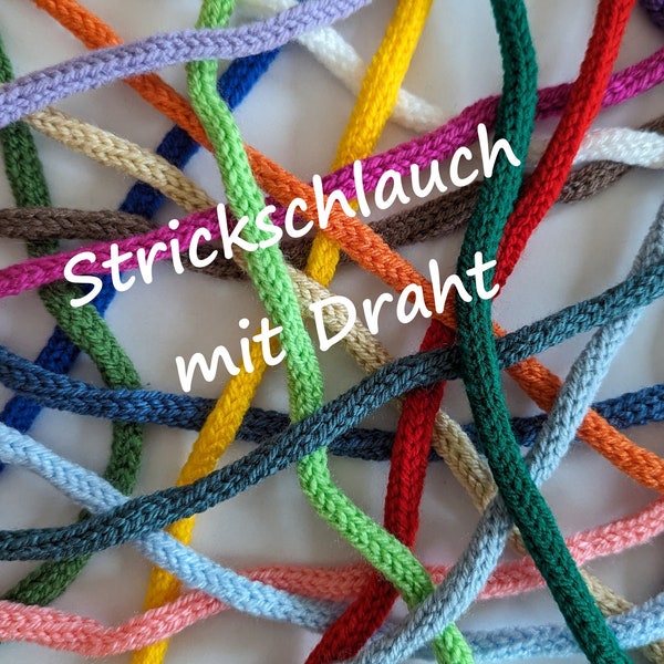 Strickschlauch mit Draht, in verschiedenen Längen & Farben