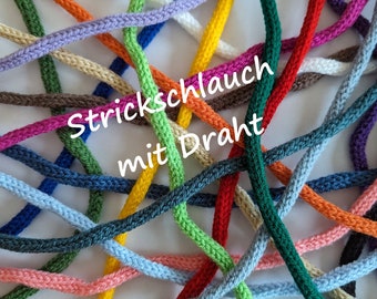 Strickschlauch mit Draht, in verschiedenen Längen & Farben