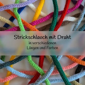 Strickschlauch mit Draht – 2 bis 8m – 35 Farben – formbar für Namen, Deko, DIY, Geschenkideen – handgemacht & flexibel