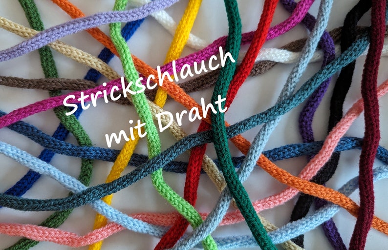 Strickschlauch mit Draht, in verschiedenen Längen & Farben Bild 1