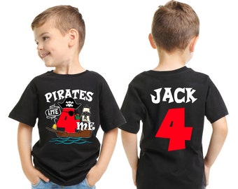 Pirates Life 4 Me Shirt, 4th Birthday Boy T-shirt, 4 Years Birthday Tee, Pirate Birthday Vibes, Toddler Birthday Gift, Pirate Birthday Party