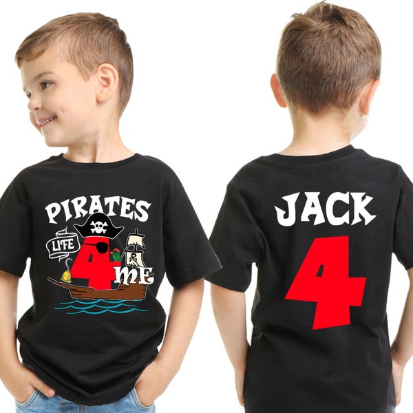 Pirates Life 4 Me Shirt, 4th Birthday Boy T-shirt, 4 Years Birthday Tee, Pirate Birthday Vibes, Toddler Birthday Gift, Pirate Birthday Party