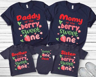 Sweet One Strawberry Family Birthday Shirt, Birthday Girl Party Shirts, Family Matching Birthday Shirts, Berry 1st Birthday, First Birthday