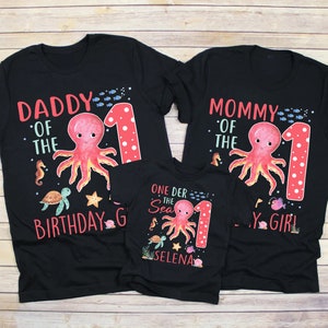 Oneder the sea Birthday Family Matching shirts, First birthday shirt, 1st Birthday Party, Mermaid Birthday t-shirt, Beach birthday shirt