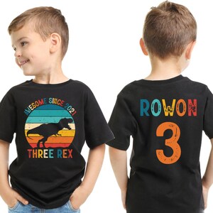 Three Rex Birthday T-shirt, 3rd Birthday Boy, Three Rex Dinosaur Birthday Shirt, Girls Dinosaur Birthday Shirt, Dino Saurus Birthday Shirt