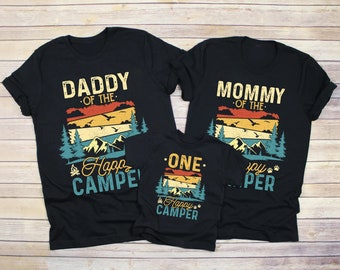 One Happy Camper Shirt, First Birthday Shirt, Camping 1st Birthday Outfit, One Happy Camper Matching Family Tees, Camp Mommy and Me Shirts