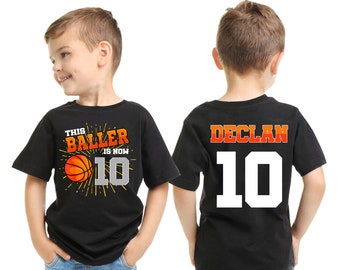 Boy Birthday shirt, Basketball birthday party shirt, Custom Age Birthday Shirt, basketball number outfit, personalized birthday boy shirt