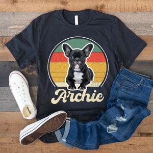 Custom Pet T Shirt with Pet Photo and Name | Personalized Pet Portrait Shirt | Custom Dog Cat Graphic Tee, Custom Dog Shirt, Your Pet Photo