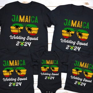 Équipe de mariage de la Jamaïque 2026, chemise Jamaïque, demoiselle d'honneur Bachelorette, chemise destination, vacances en Jamaïque, chemise assortie de groupe, voyage de filles