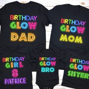 Neon Glow Crazy Shirt, Neon Glow Birthday Shirt, Glow Party, Family Glow Matching, Glow Birthday T-Shirt, Matching Family Birthday Outfit