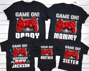 Custom Gamer Birthday Boy Shirt, Matching Birthday Shirt, Personalized Family Video Game Shirt, Birthday Boy Shirt, Matching Family Shirt