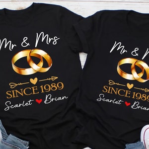 Mr Mrs Marriage Couple Shirt, Wedding Anniversary Shirt, Honey Moon, Husband And Wife, Gift For Him, Gift For Her Marriage Anniversary